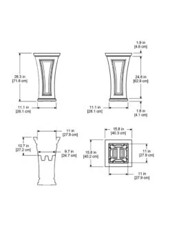 Cambridge Tall Planter, 28" Height -Deals Garden Decor Store 8613524 04V 3 4