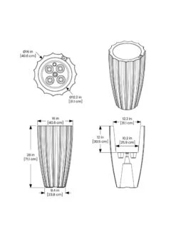 Sedona Tall Planter, 28" Height -Deals Garden Decor Store 8613525 10V 3 4