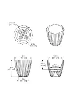 Sedona Round Planter, 18" Diameter -Deals Garden Decor Store 8613526 07V 3 4